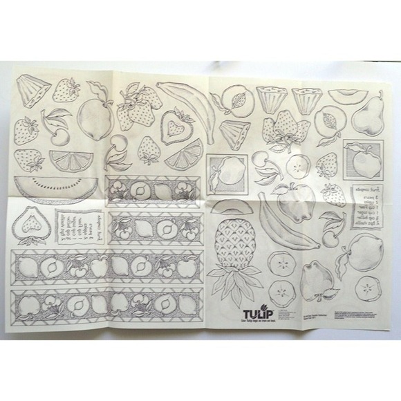 Tulip Iron On Transfers Lot 4 pks Big Easy Vegetables Fruit Rabbits Floral - Picture 6 of 12